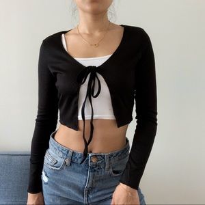 Long Sleeves Tie Up Cardigan